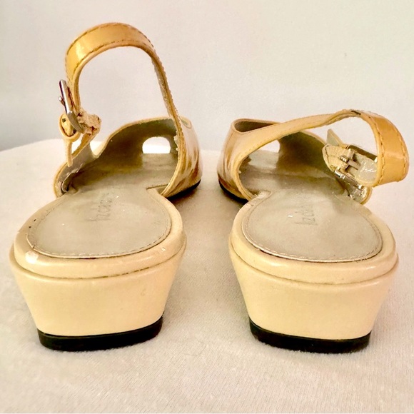 🔅LIZ CLAIBORNE🔅”LAYLA” LEATHER PATIN LOW 1” PEEP TOE SLING-BACK DRESS SHOES✨ - Picture 4 of 11